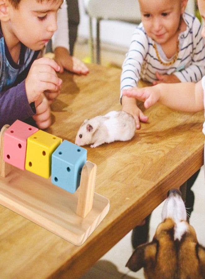 Besimple Hamster Chew Toys, Hamster Enrichment, Guinea Pig Toys and Accessories for Cage, Wood Hamster Platform Chew Toys for Teeth, Dwarf Hamster Chews, Colorful Wooden Block for Small Pets - Image 5